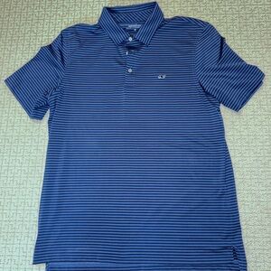 Vineyard Vines Men's Navy Striped Polo